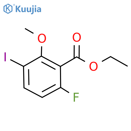Benzoic acid, 6-​fluoro-​3-​iodo-​2-​methoxy-​, ethyl ester structure