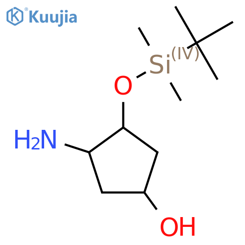 3-Amino-4-[(tert-butyldimethylsilyl)oxy]cyclopentan-1-ol structure