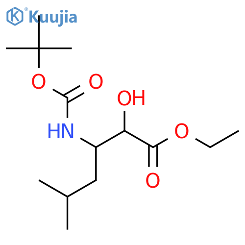 Ethyl 3-{[(tert-butoxy)carbonyl]amino}-2-hydroxy-5-methylhexanoate structure