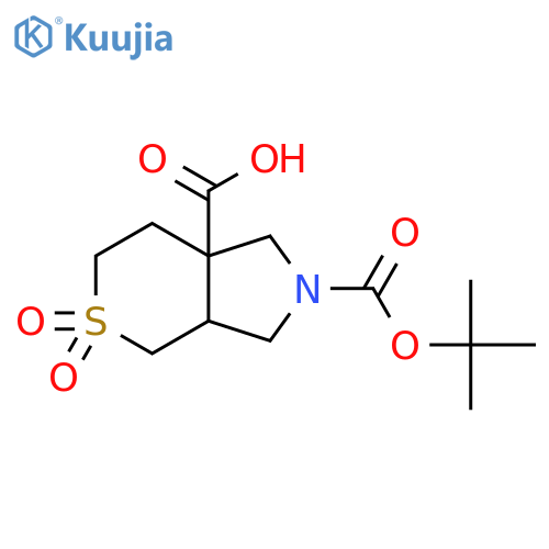 2-(tert-butoxy)carbonyl-5,5-dioxo-octahydro-5lambda6-thiopyrano3,4-cpyrrole-7a-carboxylic acid structure