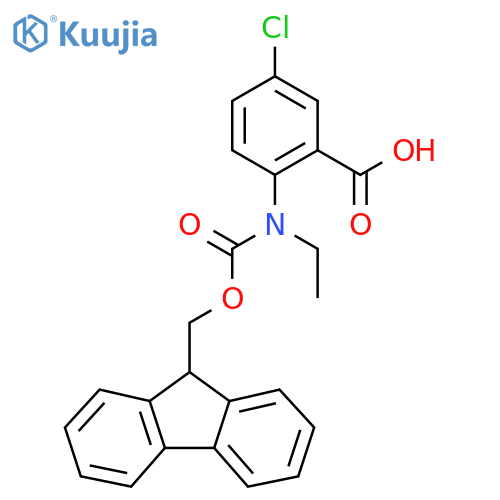 5-chloro-2-[ethyl({[(9H-fluoren-9-yl)methoxy]carbonyl})amino]benzoic acid structure