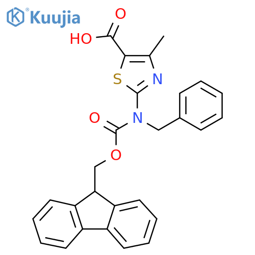 2-[benzyl({[(9H-fluoren-9-yl)methoxy]carbonyl})amino]-4-methyl-1,3-thiazole-5-carboxylic acid structure