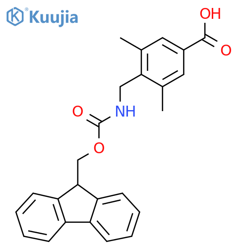 4-[({[(9H-fluoren-9-yl)methoxy]carbonyl}amino)methyl]-3,5-dimethylbenzoic acid structure