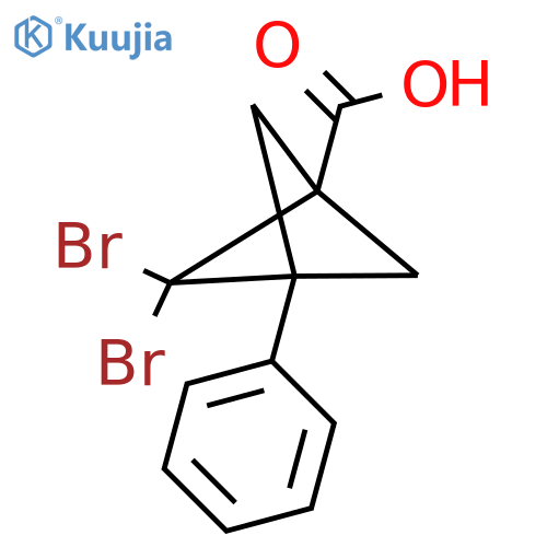 2,2-Dibromo-3-phenylbicyclo[1.1.1]pentane-1-carboxylic acid structure