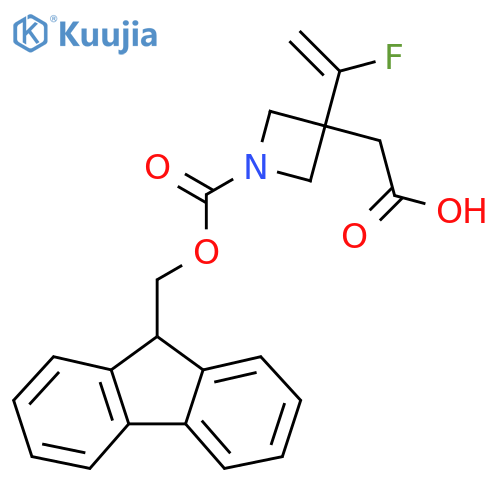 2-(1-{[(9H-fluoren-9-yl)methoxy]carbonyl}-3-(1-fluoroethenyl)azetidin-3-yl)acetic acid structure