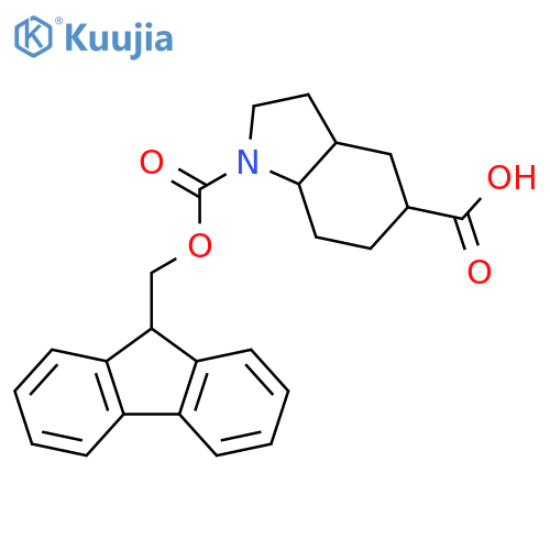 1-{[(9H-fluoren-9-yl)methoxy]carbonyl}-octahydro-1H-indole-5-carboxylic acid structure