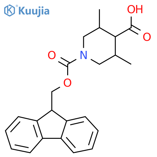 1-{[(9H-fluoren-9-yl)methoxy]carbonyl}-3,5-dimethylpiperidine-4-carboxylic acid structure