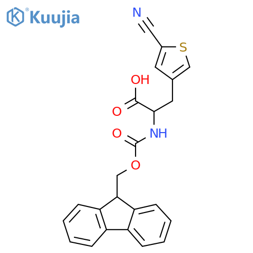 3-(5-cyanothiophen-3-yl)-2-({[(9H-fluoren-9-yl)methoxy]carbonyl}amino)propanoic acid structure