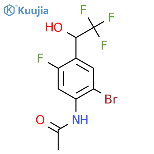 N-(2-Bromo-5-fluoro-4-(2,2,2-trifluoro-1-hydroxyethyl)phenyl)acetamide structure