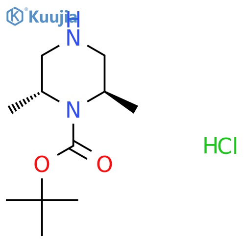 tert-butyl (2R,6R)-2,6-dimethylpiperazine-1-carboxylate;hydrochloride structure