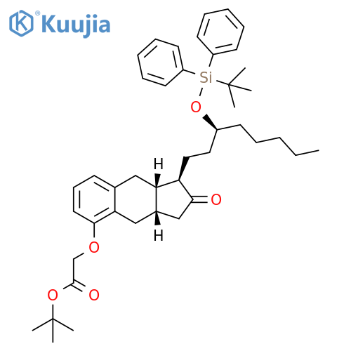 Acetic acid, 2-[[(1R,3aS,9aS)-1-[(3S)-3-[[(1,1-dimethylethyl)diphenylsilyl]oxy]octyl]-2,3,3a,4,9,9a-hexahydro-2-oxo-1H-benz[f]inden-5-yl]oxy]-, 1,1-dimethylethyl ester structure