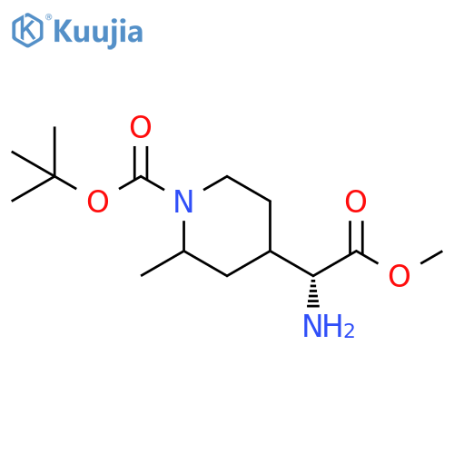 tert-butyl 4-[(1R)-1-amino-2-methoxy-2-oxo-ethyl]-2-methyl-piperidine-1-carboxylate structure