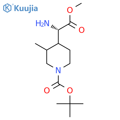 tert-butyl 4-[(1S)-1-amino-2-methoxy-2-oxo-ethyl]-3-methyl-piperidine-1-carboxylate structure