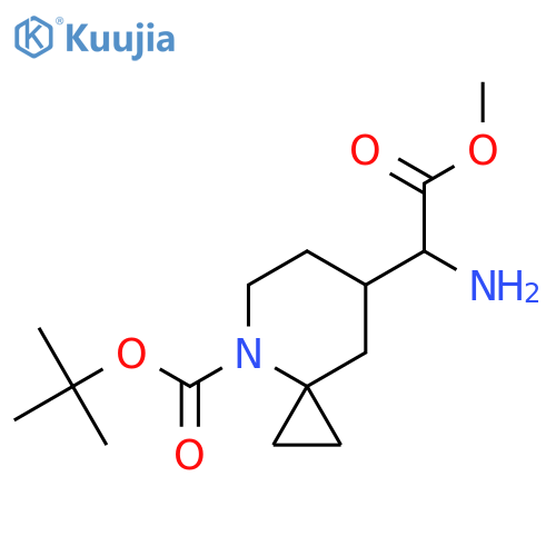 tert-butyl 7-(1-amino-2-methoxy-2-oxo-ethyl)-4-azaspiro[2.5]octane-4-carboxylate structure