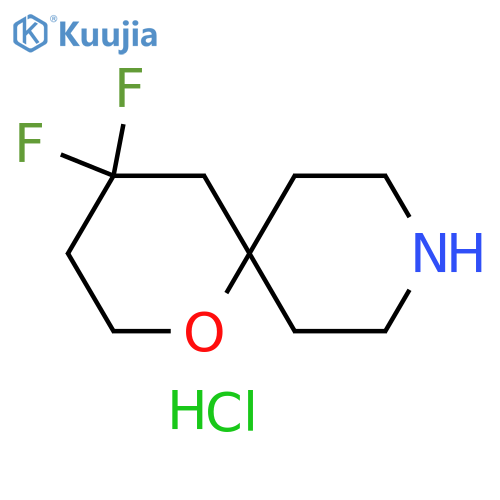 4,4-difluoro-1-oxa-9-azaspiro[5.5]undecane;hydrochloride structure