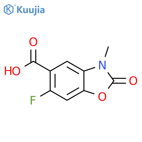 6-fluoro-3-methyl-2-oxo-1,3-benzoxazole-5-carboxylic acid structure