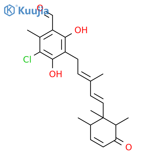 Benzaldehyde,3-chloro-4,6-dihydroxy-2-methyl-5-[(2E,4E)-3-methyl-5-[(1S,2R,6R)-1,2,6-trimethyl-5-oxo-3-cyclohexen-1-yl]-2,4-pentadien-1-yl]- structure