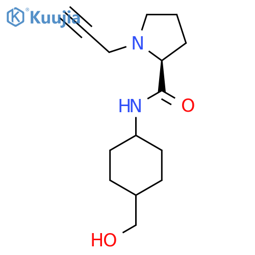 (2S)-1-(prop-2-yn-1-yl)-N-(1s,4s)-4-(hydroxymethyl)cyclohexylpyrrolidine-2-carboxamide structure