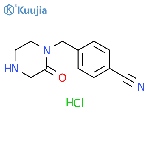 4-[(2-oxopiperazin-1-yl)methyl]benzonitrile;hydrochloride structure