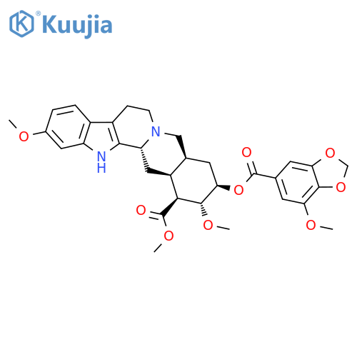 (3β,20α)-11,17α-Dimethoxy-18β-[[(7-methoxy-1,3-benzodioxol-5-yl)carbonyl]oxy]yohimban-16β-carboxylic acid methyl ester structure