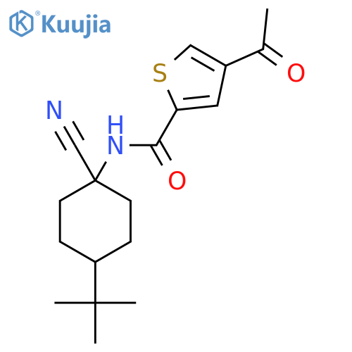 4-acetyl-N-(4-tert-butyl-1-cyanocyclohexyl)thiophene-2-carboxamide structure