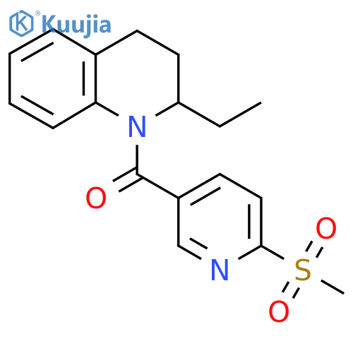 2-Ethyl-1-(6-methanesulfonylpyridine-3-carbonyl)-1,2,3,4-tetrahydroquinoline structure