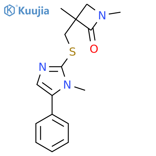 1,3-dimethyl-3-{[(1-methyl-5-phenyl-1H-imidazol-2-yl)sulfanyl]methyl}azetidin-2-one structure
