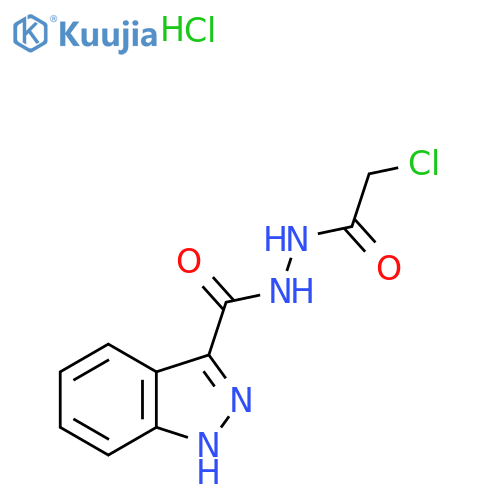 N'-(2-chloroacetyl)-1H-indazole-3-carbohydrazide hydrochloride structure
