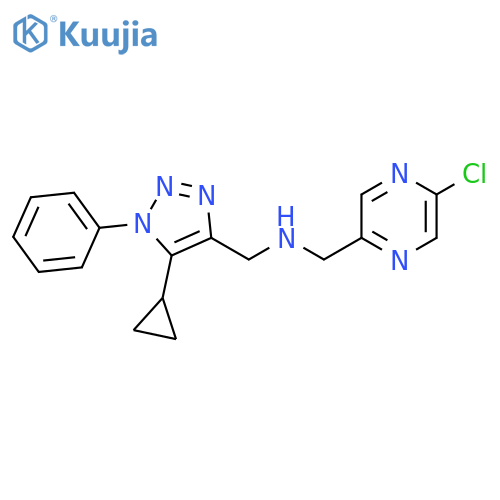 [(5-chloropyrazin-2-yl)methyl][(5-cyclopropyl-1-phenyl-1H-1,2,3-triazol-4-yl)methyl]amine structure
