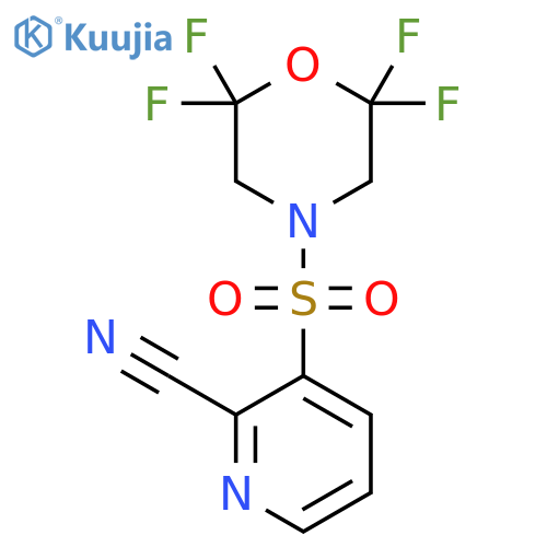 3-[(2,2,6,6-Tetrafluoromorpholin-4-yl)sulfonyl]pyridine-2-carbonitrile structure