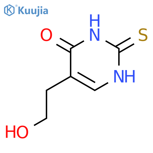 5-(2-hydroxyethyl)-2-sulfanylidene-1,2,3,4-tetrahydropyrimidin-4-one structure