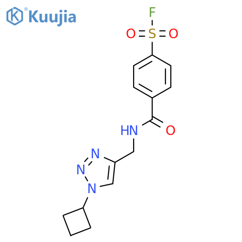 4-{[(1-cyclobutyl-1H-1,2,3-triazol-4-yl)methyl]carbamoyl}benzene-1-sulfonyl fluoride structure