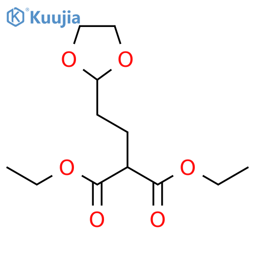 Propanedioicacid, 2-[2-(1,3-dioxolan-2-yl)ethyl]-, 1,3-diethyl ester structure