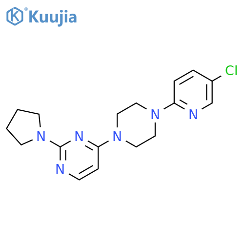 4-[4-(5-chloropyridin-2-yl)piperazin-1-yl]-2-(pyrrolidin-1-yl)pyrimidine structure