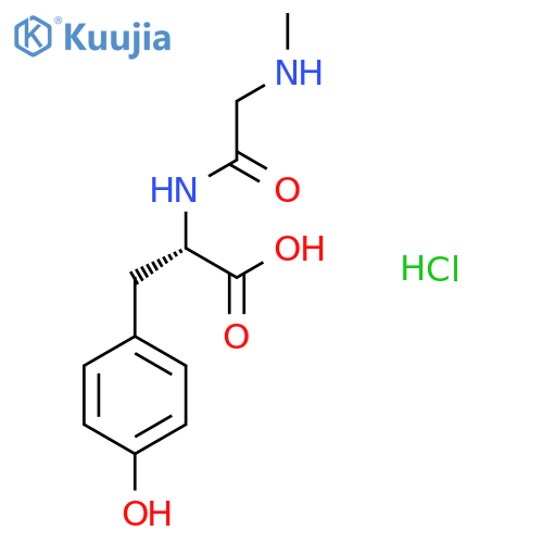 (2S)-3-(4-Hydroxyphenyl)-2-[[2-(methylamino)acetyl]amino]propanoic acid;hydrochloride structure