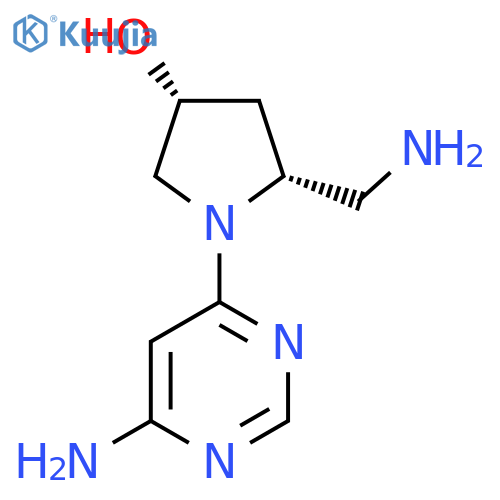 (3R,5R)-5-(aminomethyl)-1-(6-aminopyrimidin-4-yl)pyrrolidin-3-ol structure