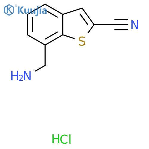 7-(Aminomethyl)-1-benzothiophene-2-carbonitrile hydrochloride structure