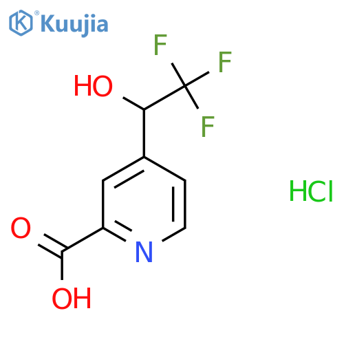 4-(2,2,2-Trifluoro-1-hydroxyethyl)pyridine-2-carboxylic acid;hydrochloride structure