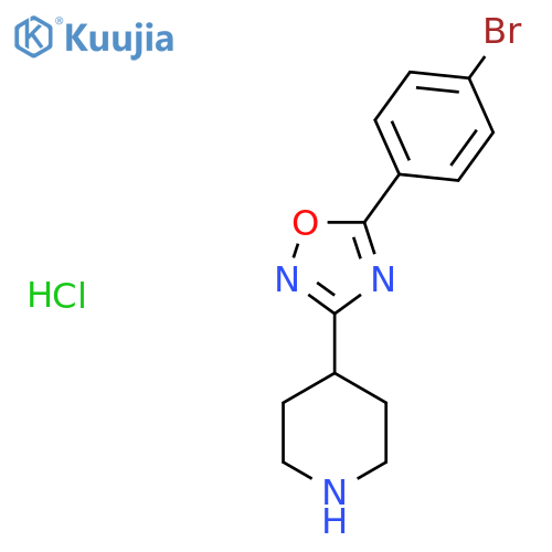 5-(4-Bromophenyl)-3-piperidin-4-yl-1,2,4-oxadiazole;hydrochloride structure