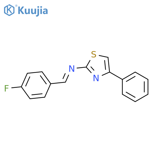 2-Thiazolamine,N-[(4-fluorophenyl)methylene]-4-phenyl- structure