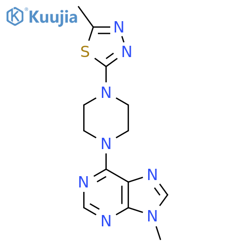 9-methyl-6-[4-(5-methyl-1,3,4-thiadiazol-2-yl)piperazin-1-yl]-9H-purine structure
