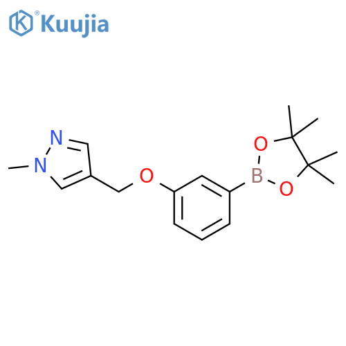 1-methyl-4-{3-(tetramethyl-1,3,2-dioxaborolan-2-yl)phenoxymethyl}-1H-pyrazole structure