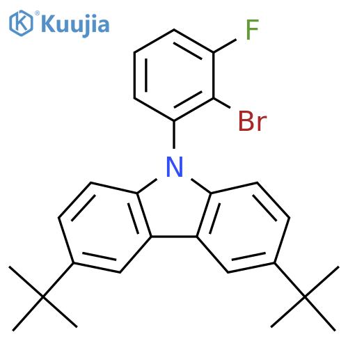 9-(2-Bromo-3-fluorophenyl)-3,6-di-tert-butyl-9H-carbazole structure