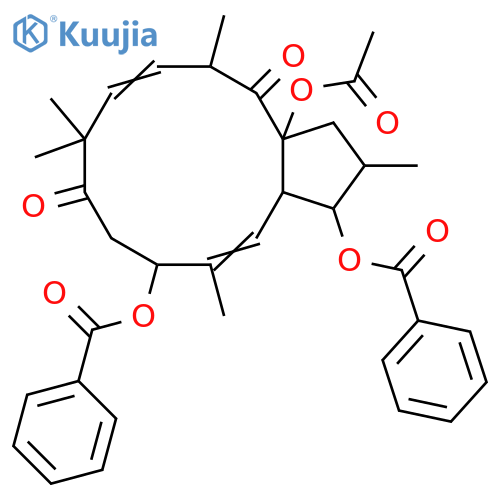3,7,14,15-Tetrahydroxy-5,11-jatrophadien-9-one; (2β,3β,5E,7β,11E,13α,14α,15β)-form, 14-Ketone, 3,7-dibenzoyl, 15-Ac structure