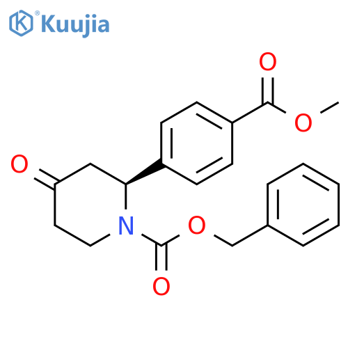 1-Piperidinecarboxylic acid, 2-[4-(methoxycarbonyl)phenyl]-4-oxo-, phenylmethyl ester, (2S)- structure