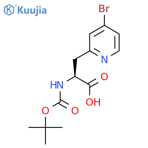 (2S)-3-(4-bromopyridin-2-yl)-2-{[(tert-butoxy)carbonyl]amino}propanoic acid structure