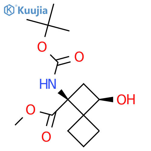 rac-methyl (1R,3S)-1-{[(tert-butoxy)carbonyl]amino}-3-hydroxyspiro[3.3]heptane-1-carboxylate structure