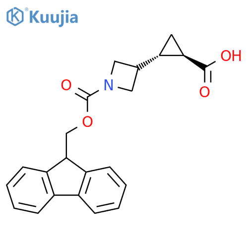1-Azetidinecarboxylic acid, 3-[(1S,2R)-2-carboxycyclopropyl]-, 1-(9H-fluoren-9-ylmethyl) ester structure