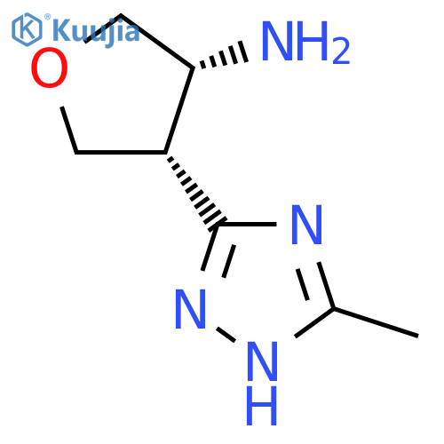 rac-(3R,4R)-4-(5-methyl-4H-1,2,4-triazol-3-yl)oxolan-3-amine structure