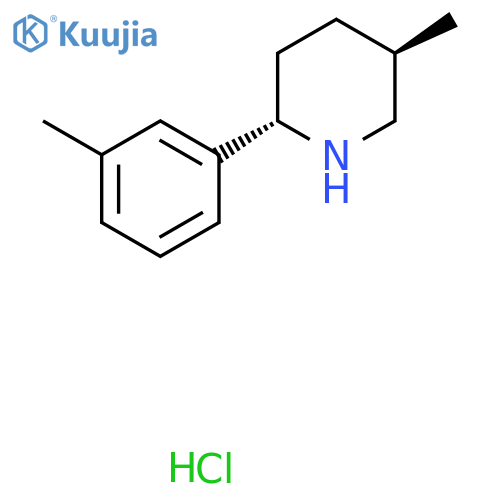 rac-(2R,5S)-5-methyl-2-(3-methylphenyl)piperidine hydrochloride structure